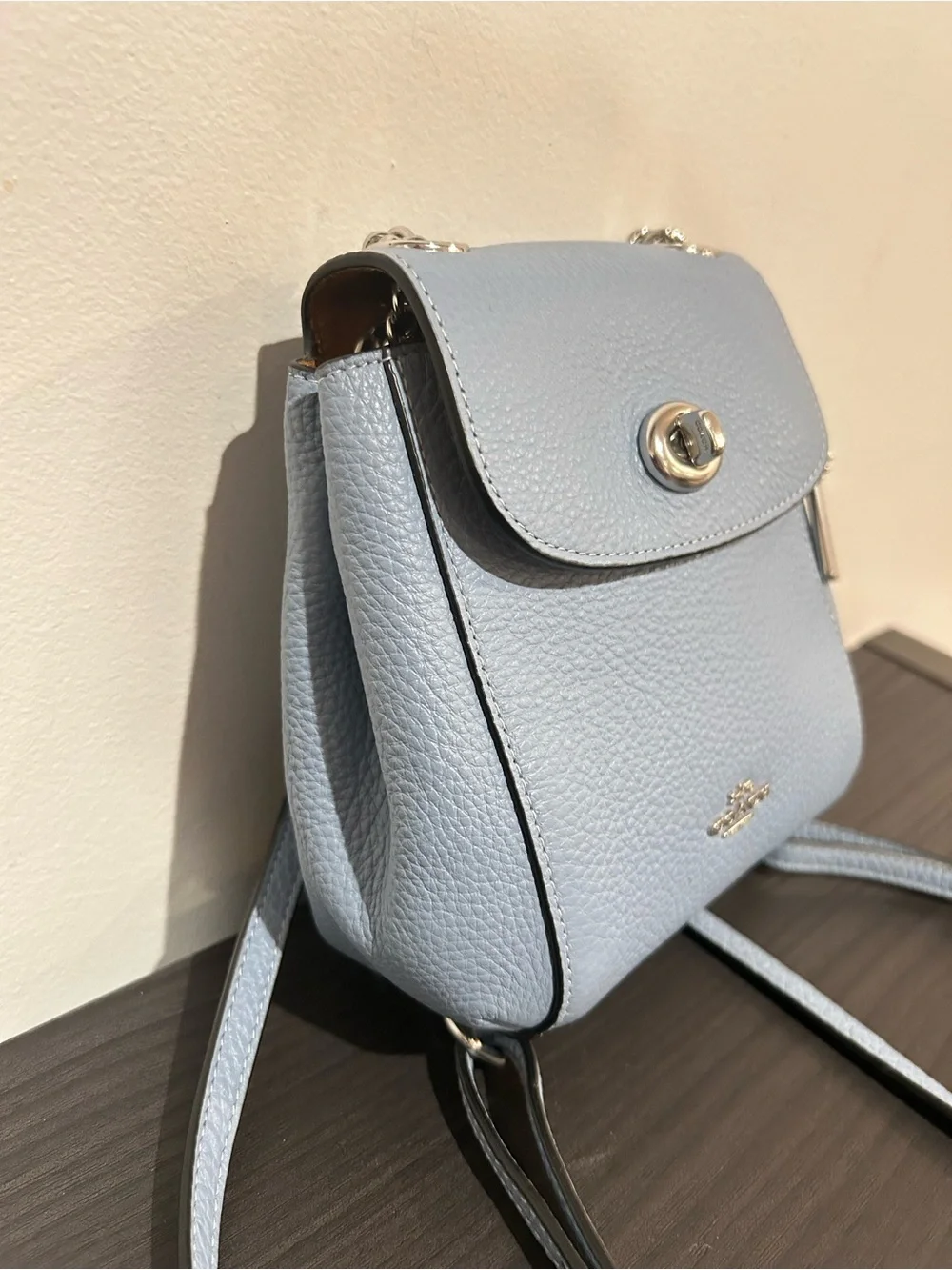 Coach Cornflower Blue Convertible Leather Micro Backpack Style#C5677 EUC - Picture 12 of 15